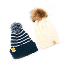 Load image into Gallery viewer, Beanies with pompoms by Cancer Crusaders