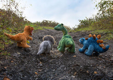 Load image into Gallery viewer, Triceratops 100% recycled soft toy.
