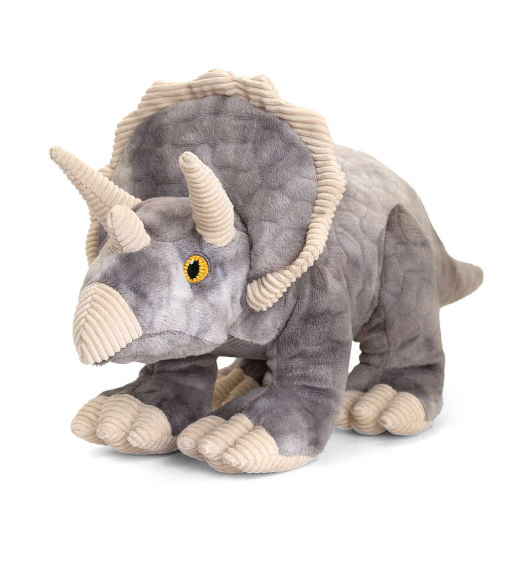 Triceratops 100% recycled soft toy.